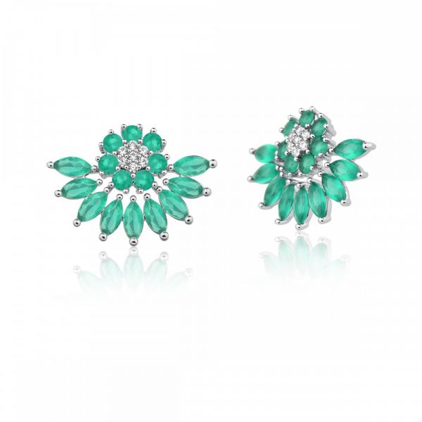 Brinco Leque Zircônias Cravejadas